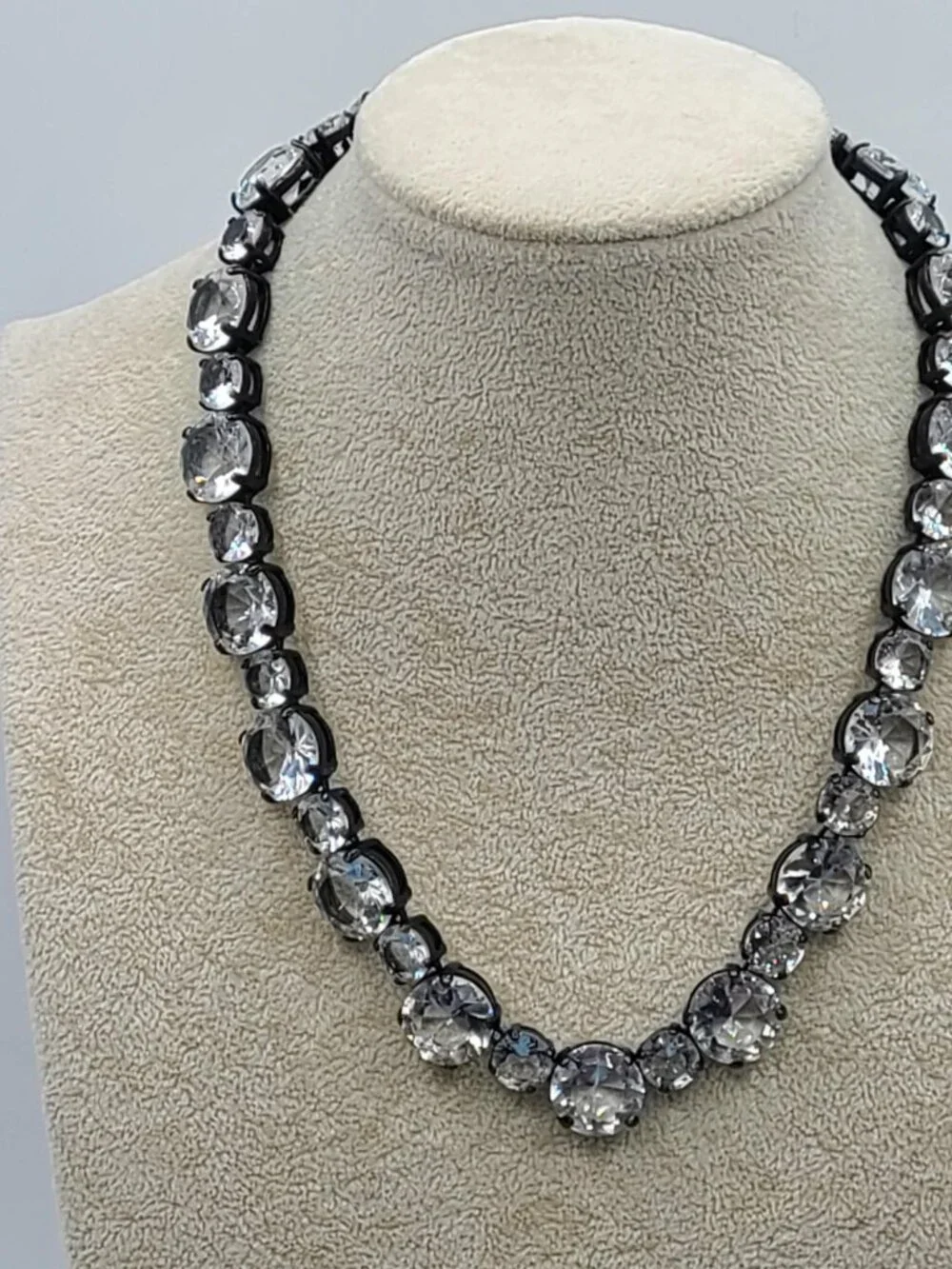 J Crew Crystal Necklace set in Gunmetal NWOT